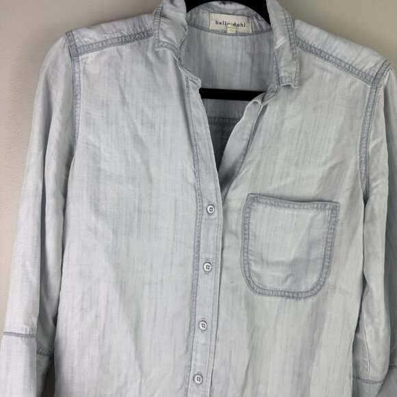 Bella Dahl 100% Tencel Lyocell Button Down Shirt XS Light Blue Soft Chambray - Picture 3 of 8